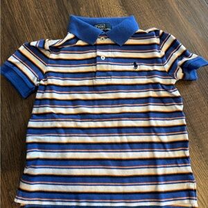 Ralph Lauren Kids Polo with Blue and Yellow Stripes